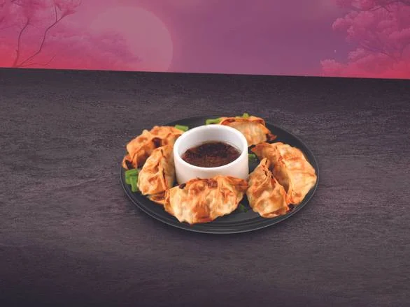 Photo de gyozas dorés à partager avant les plats, restaurant halal Lyon 6